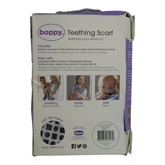 NWT Boppy Teething Scarf, Black and White‎ Geometric Design - Picture 3 of 4